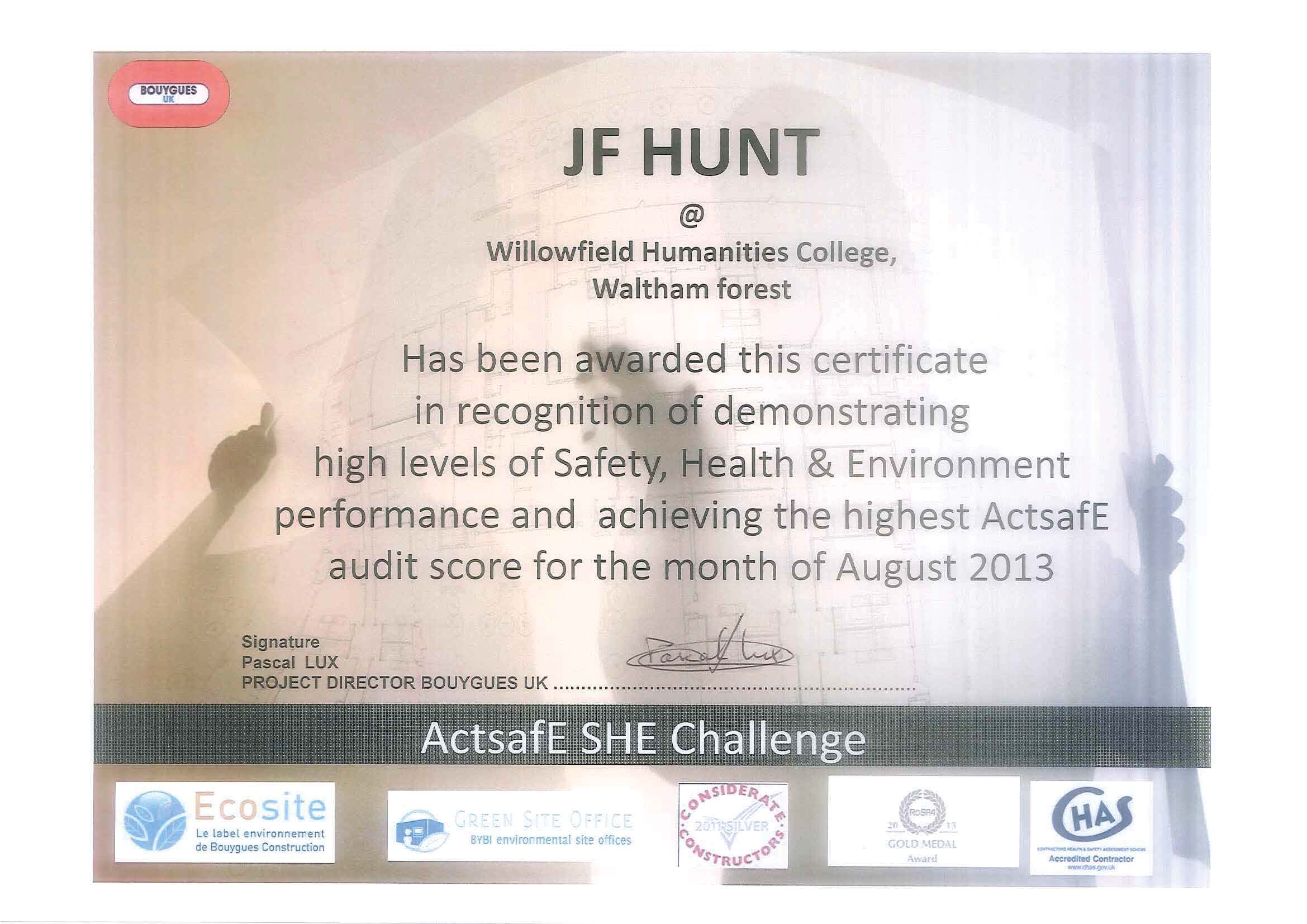 欧宝不给提款约翰·F·亨特WHC奖